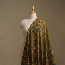Yellow - Kutch Hand Block Ajrakh Print Natural Dyed Cotton Fabric 37