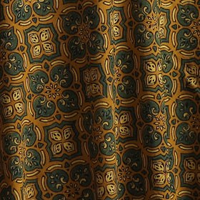 Yellow - Kutch Hand Block Ajrakh Print Natural Dyed Cotton Fabric 37