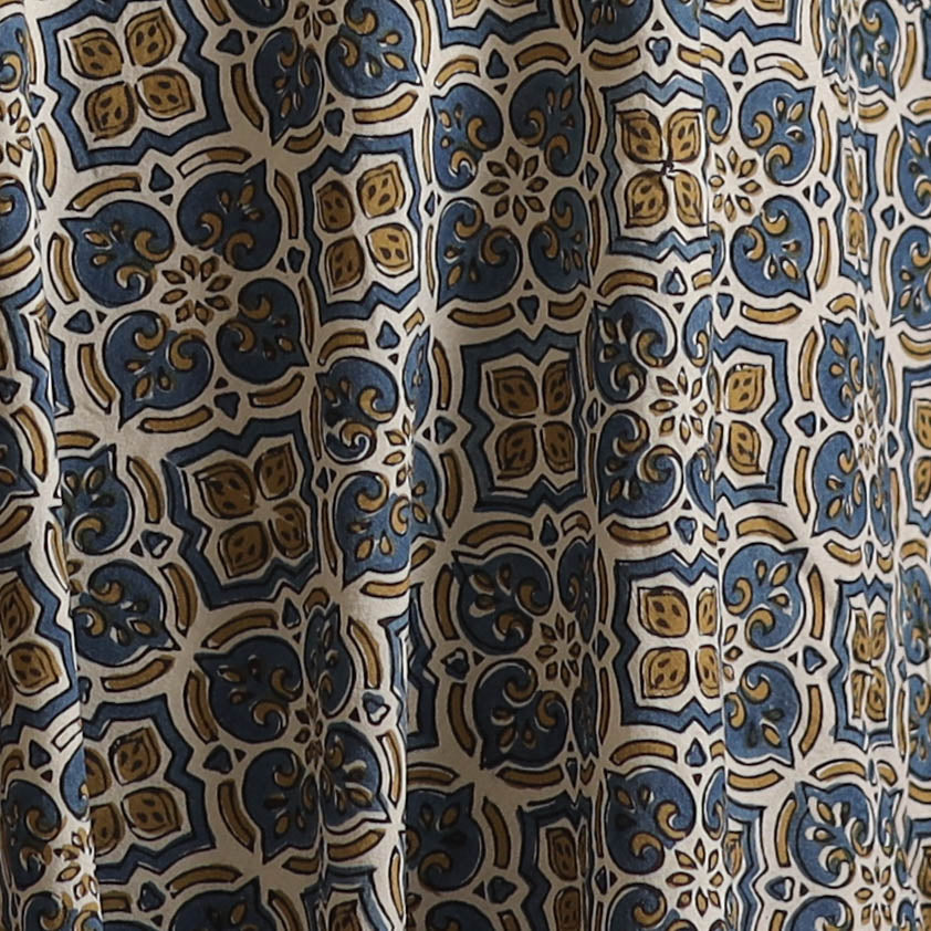 Gray - Kutch Hand Block Ajrakh Print Natural Dyed Cotton Fabric 38