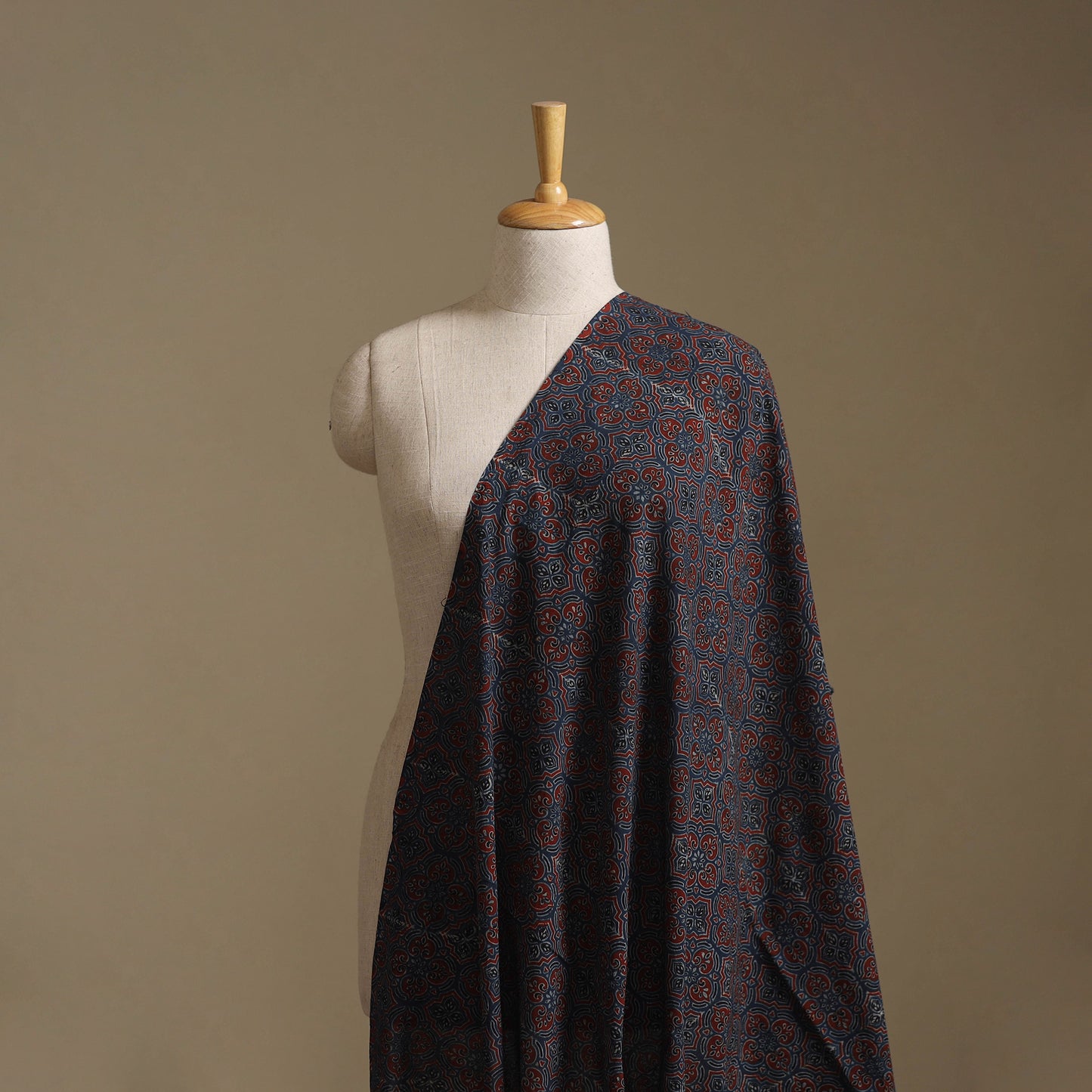 Black - Kutch Hand Block Ajrakh Print Natural Dyed Cotton Fabric 39