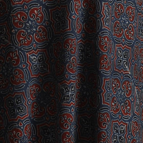 Black - Kutch Hand Block Ajrakh Print Natural Dyed Cotton Fabric 39