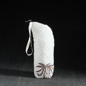 White Handmade Cotton 1L Water Bottle Cover