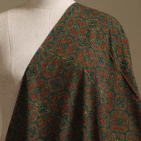 Green -Kutch Hand Block Ajrakh Print Natural Dyed Cotton Fabric 41