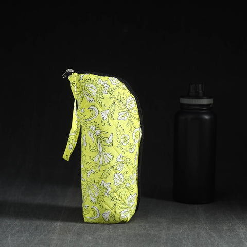  Yellow Handmade Cotton 1L Water Bottle Cover