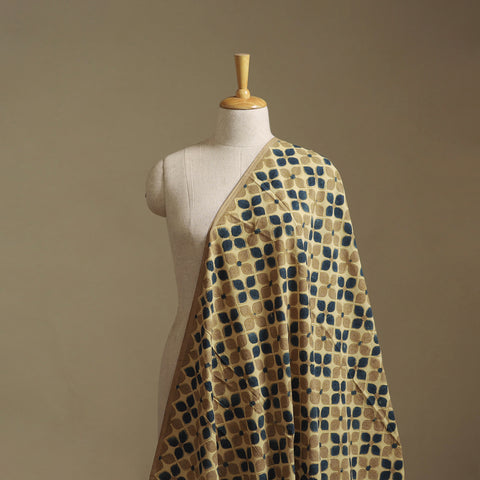 Beige - Kutch Hand Block Ajrakh Print Natural Dyed Cotton Fabric 42