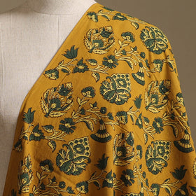 Yellow - Kutch Hand Block Ajrakh Print Natural Dyed Cotton Fabric 43