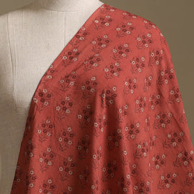 Red - Kutch Hand Block Ajrakh Print Natural Dyed Cotton Fabric 46