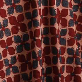 Red - Kutch Hand Block Ajrakh Print Natural Dyed Cotton Fabric 47