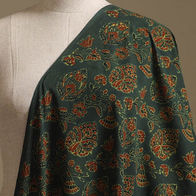 Green - Kutch Hand Block Ajrakh Print Natural Dyed Cotton Fabric 49