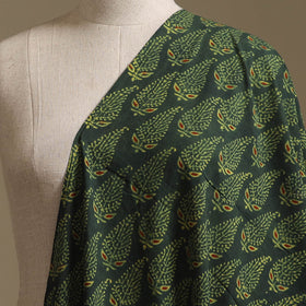 Green - Kutch Hand Block Ajrakh Print Natural Dyed Cotton Fabric 51