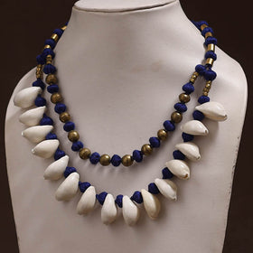 Tribal Odisha Dokra Thread & Shell Work Handmade Necklace 01
