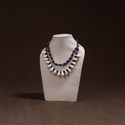 Tribal Odisha Dokra Thread & Shell Work Handmade Necklace 01