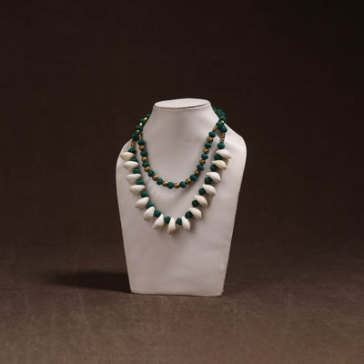 Tribal Odisha Dokra Thread & Shell Work Handmade Necklace 02