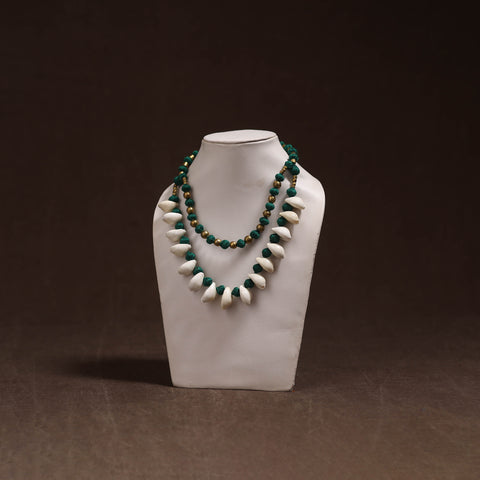 Tribal Odisha Dokra Thread & Shell Work Handmade Necklace 02