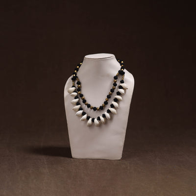 Tribal Odisha Dokra Thread & Shell Work Handmade Necklace 03