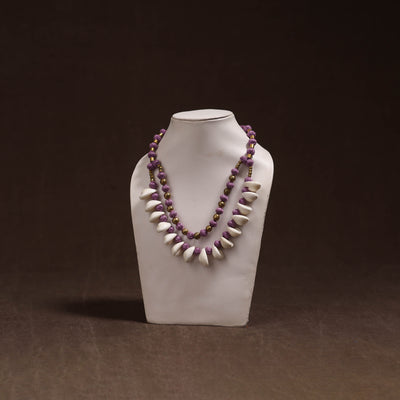 Tribal Odisha Dokra Thread & Shell Work Handmade Necklace 04