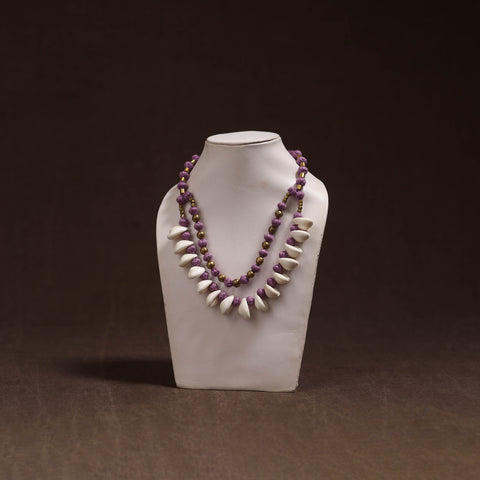Tribal Odisha Dokra Thread & Shell Work Handmade Necklace 04