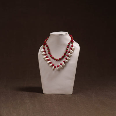 Tribal Odisha Dokra Thread & Shell Work Handmade Necklace 05