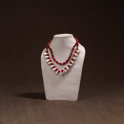 Tribal Odisha Dokra Thread & Shell Work Handmade Necklace 05