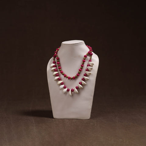 Tribal Odisha Dokra Thread & Shell Work Handmade Necklace 06