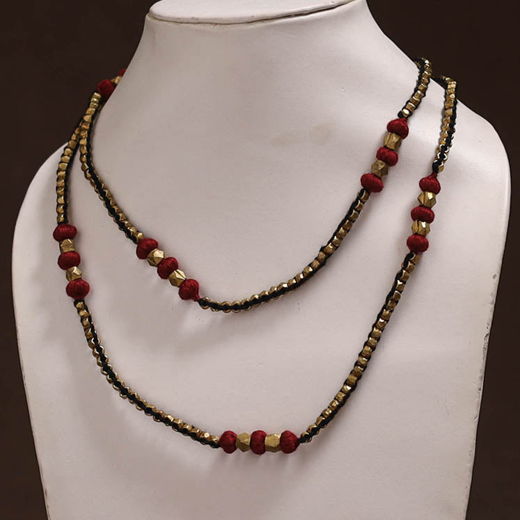 Tribal Odisha Dokra Threadwork Handmade Long Necklace 09
