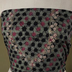Batik Print Hand Embroidery Cotton Blouse Piece