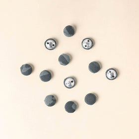  Grey Handmade Fabric Button Small at iTokri