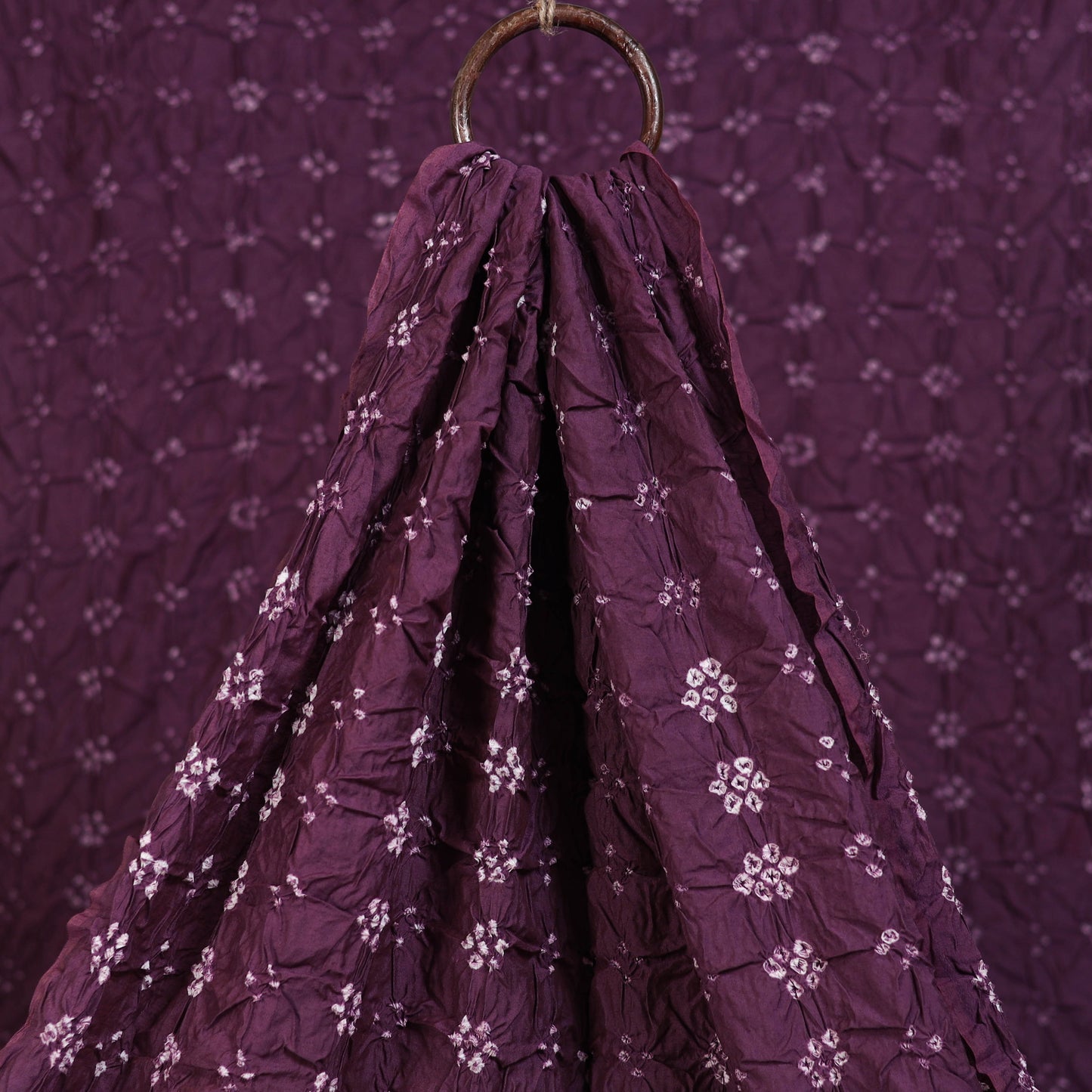 Kutch Bandhani Tie-Dye Chanderi Silk Fabric 04