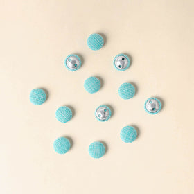  Blue Handmade Fabric Button Small at iTokri