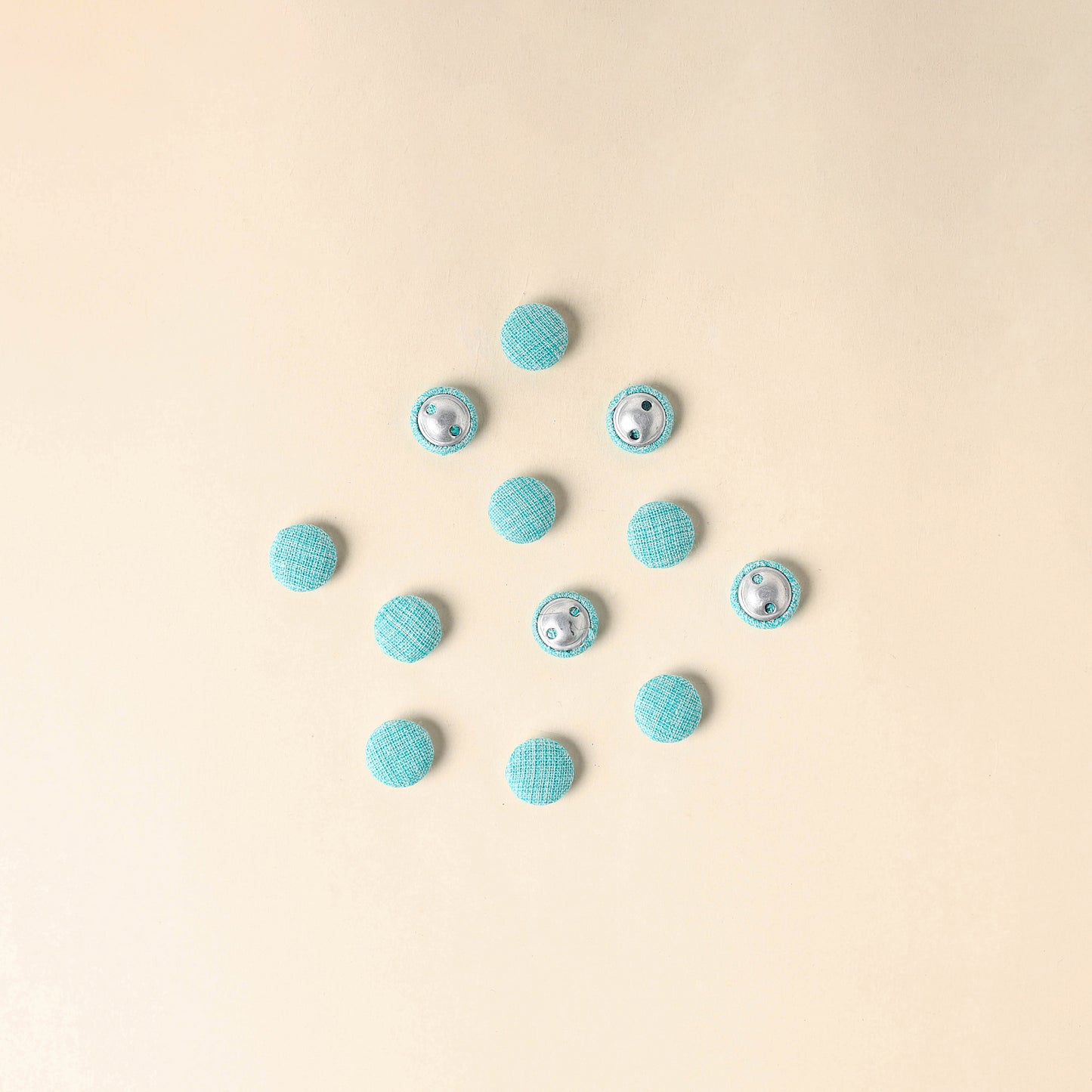  Blue Handmade Fabric Button Small at iTokri