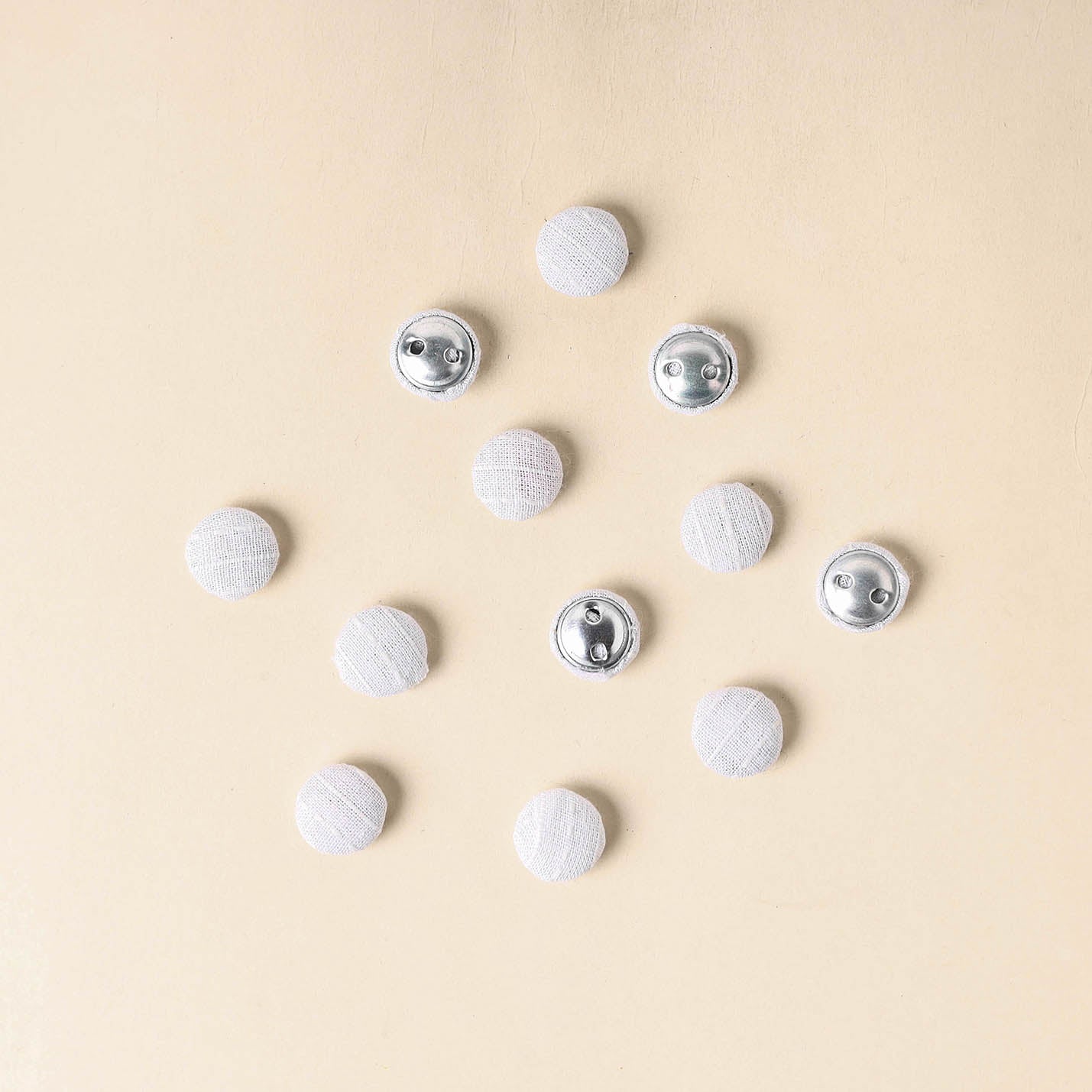  White Handmade Fabric Button Small at iTokri