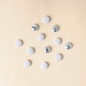  White Handmade Fabric Button Small at iTokri