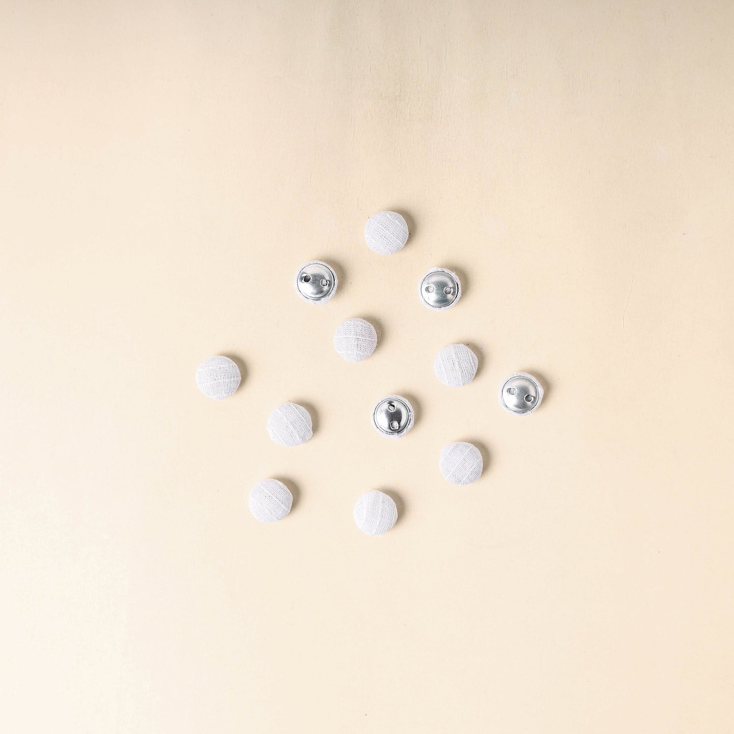  White Handmade Fabric Button Small at iTokri