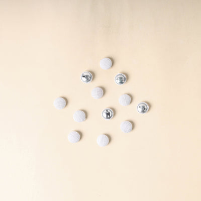  White Handmade Fabric Button Small at iTokri