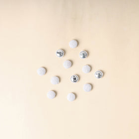  White Handmade Fabric Button Small at iTokri