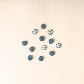  Blue Handmade Fabric Button Small at iTokri