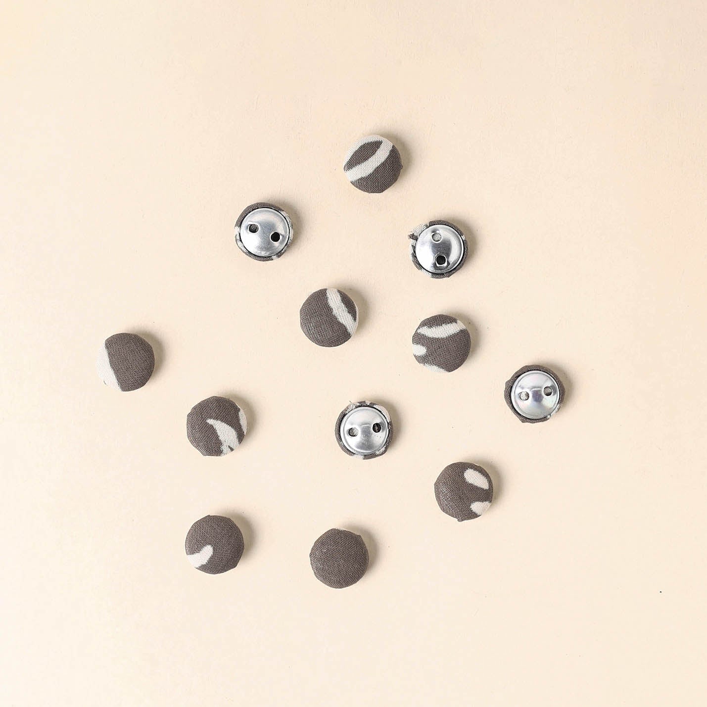 Grey Handmade Fabric Button Small at iTokri