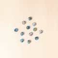  Blue Handmade Fabric Button Small at iTokri