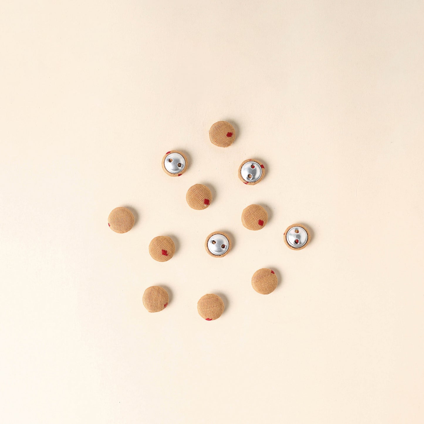  Brown Handmade Fabric Button Small at iTokri