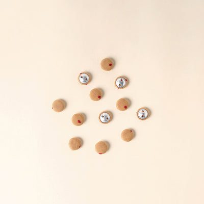  Brown Handmade Fabric Button Small at iTokri
