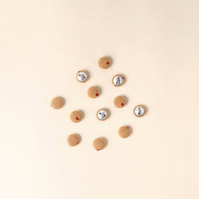  Brown Handmade Fabric Button Small at iTokri