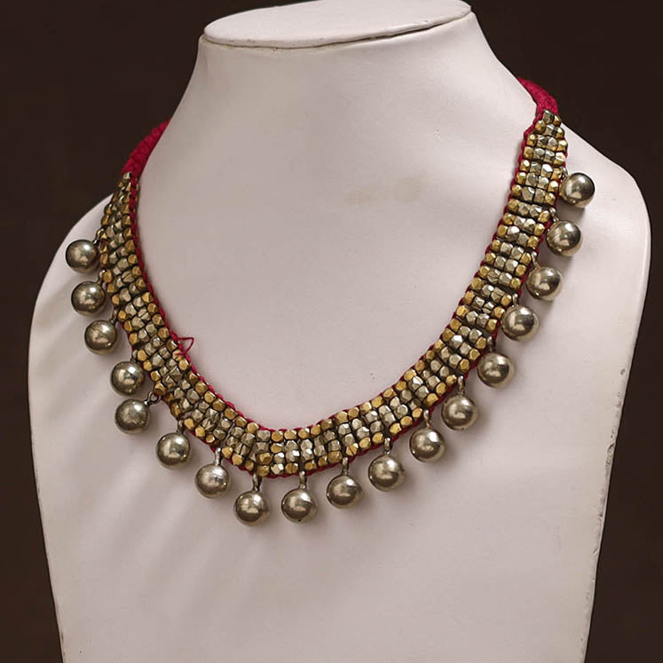 Tribal Odisha Dokra Threadwork Handmade Choker Necklace 38