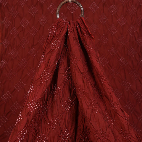 Kutch Bandhani Tie-Dye Chanderi Silk Fabric 13