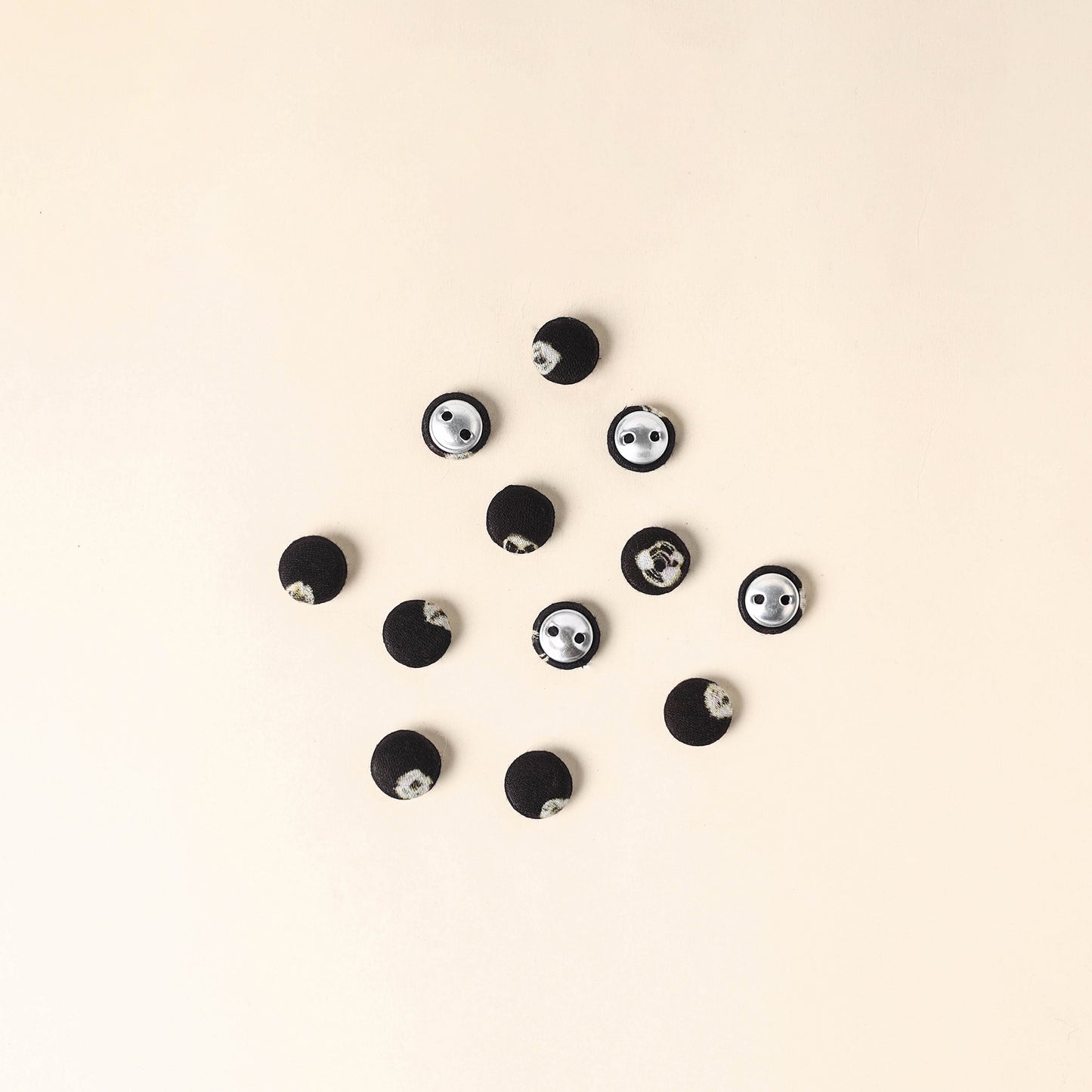  Black Handmade Fabric Button Small at iTokri