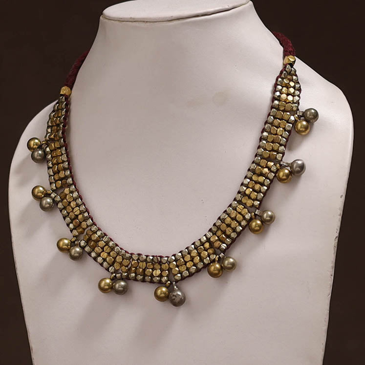 Tribal Odisha Dokra Threadwork Handmade Choker Necklace 47