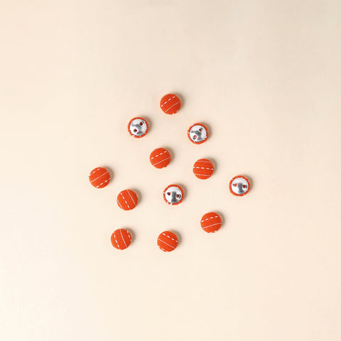  Orange Handmade Fabric Button Small at iTokri