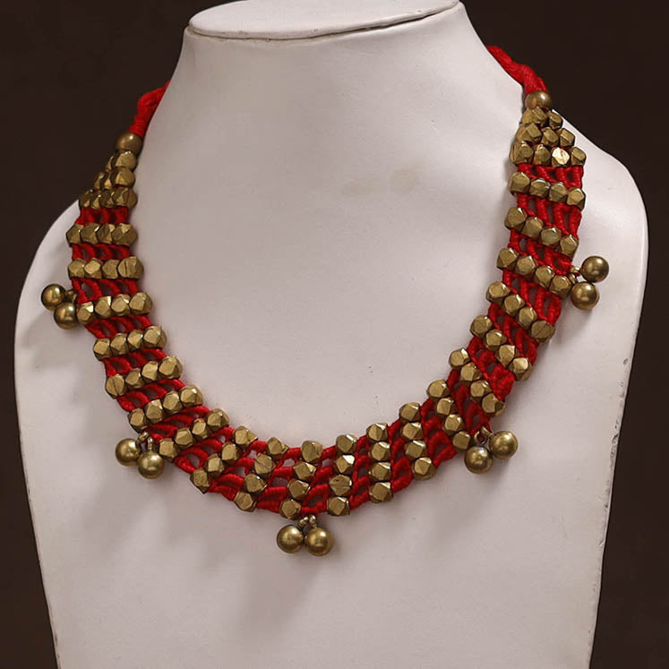 Tribal Odisha Dokra Threadwork Handmade Choker Necklace 48