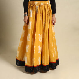 Buy 24 Kali Yellow Patchwork Cotton Long Shibori Tie-Dye Skirt