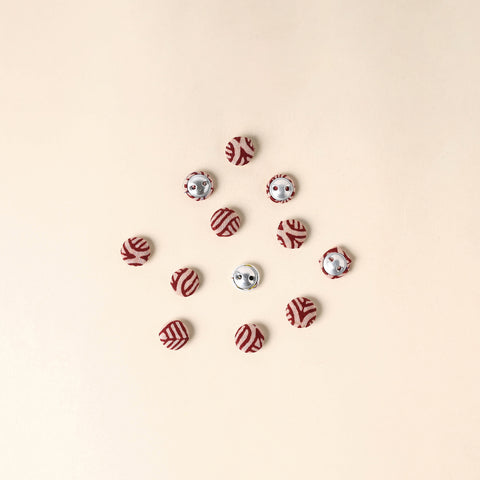  Red Handmade Fabric Button Small at iTokri