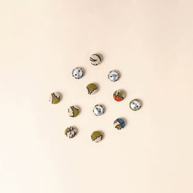  Green Handmade Fabric Button Small at iTokri